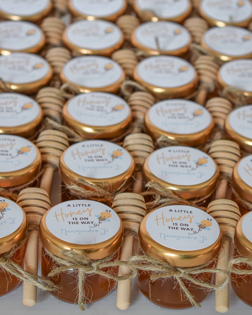 Personalized Baby Boy & Baby Girl Shower Favors Natural Honey Jars