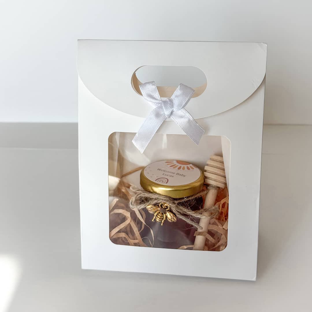 Personalized Baby Boy & Baby Girl Shower Favors Natural Honey Jars