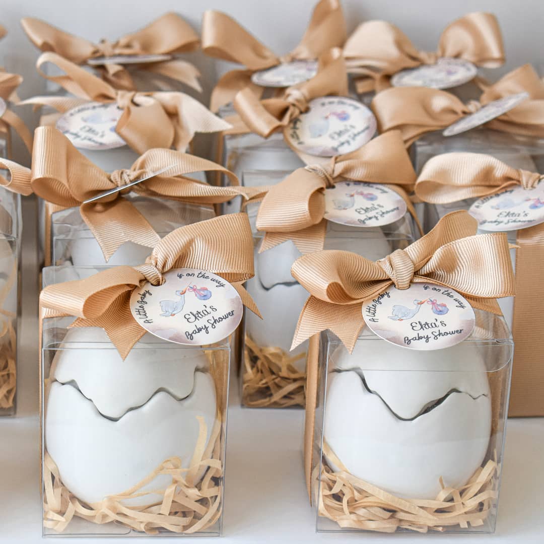 Neutral Color Beige Baby Shower Favors