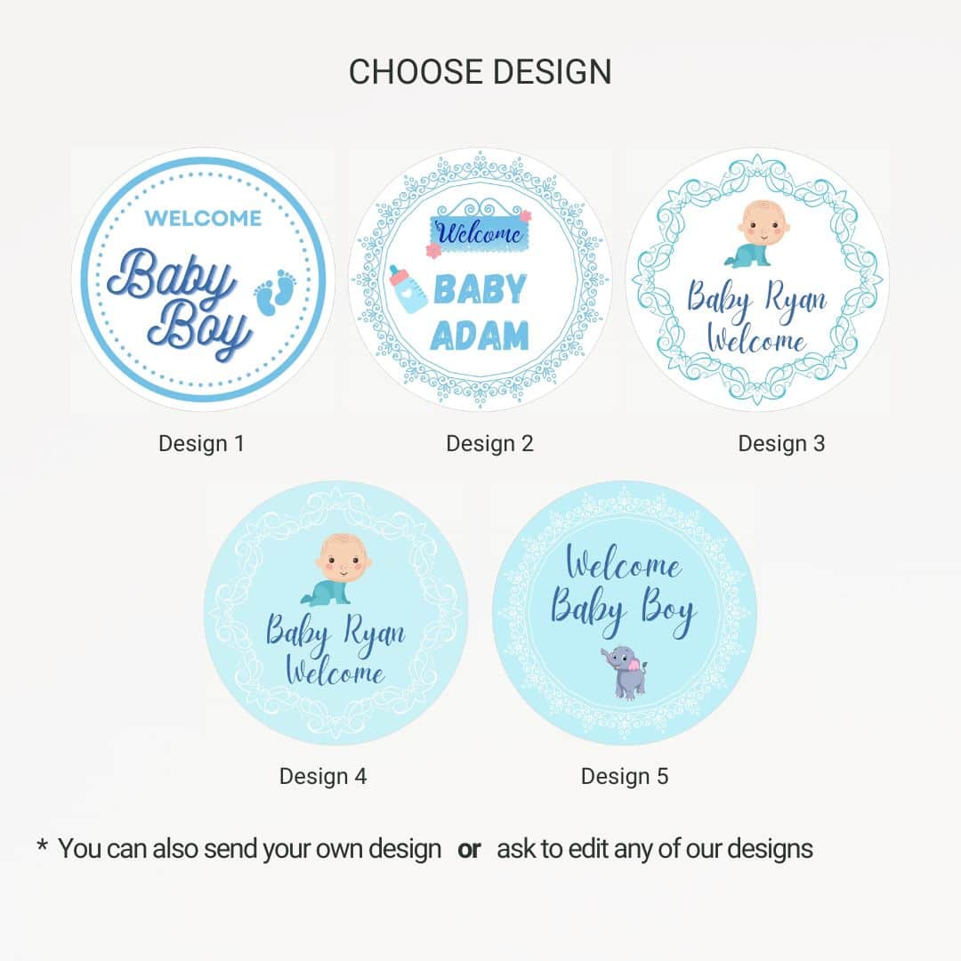 Personalized Blue Baby Boy Shower Party Favor