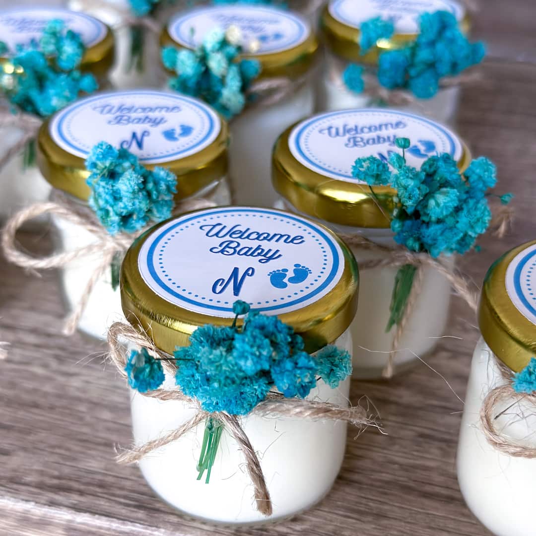 Personalized Blue Baby Boy Shower Party Favor