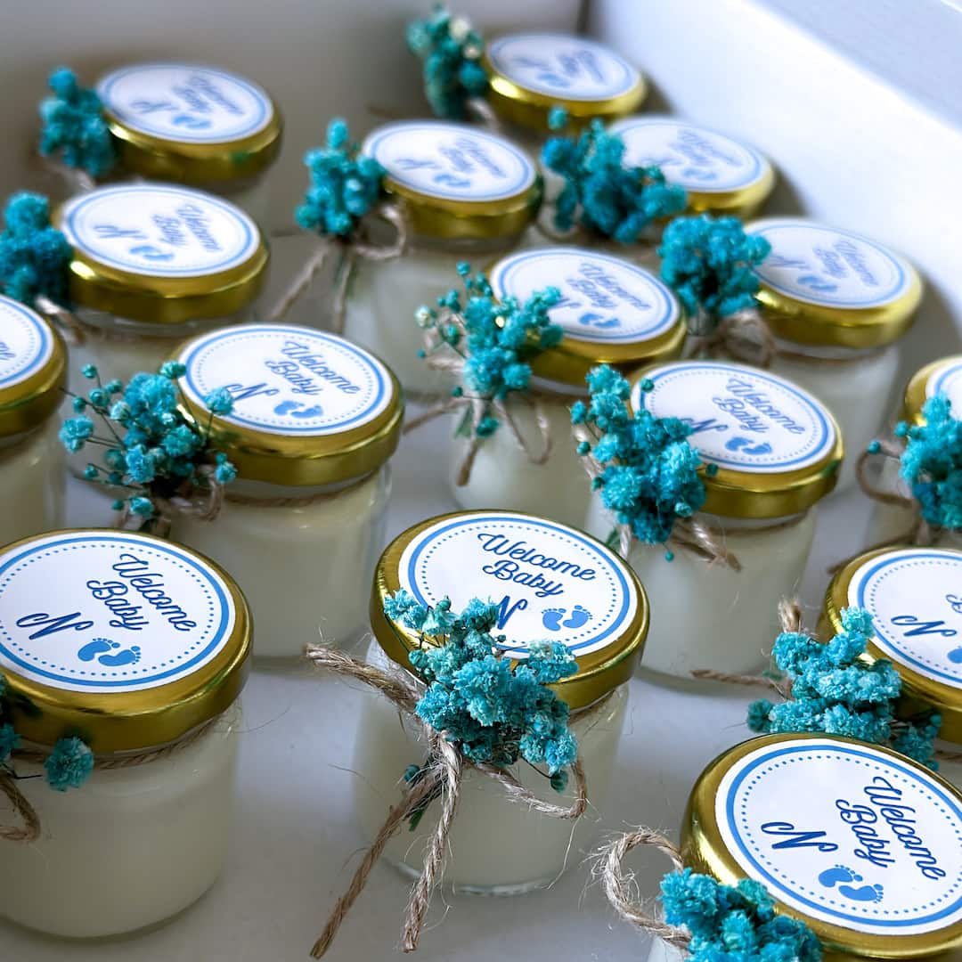 Boy Baby Shower Party Favors Personalized Candle