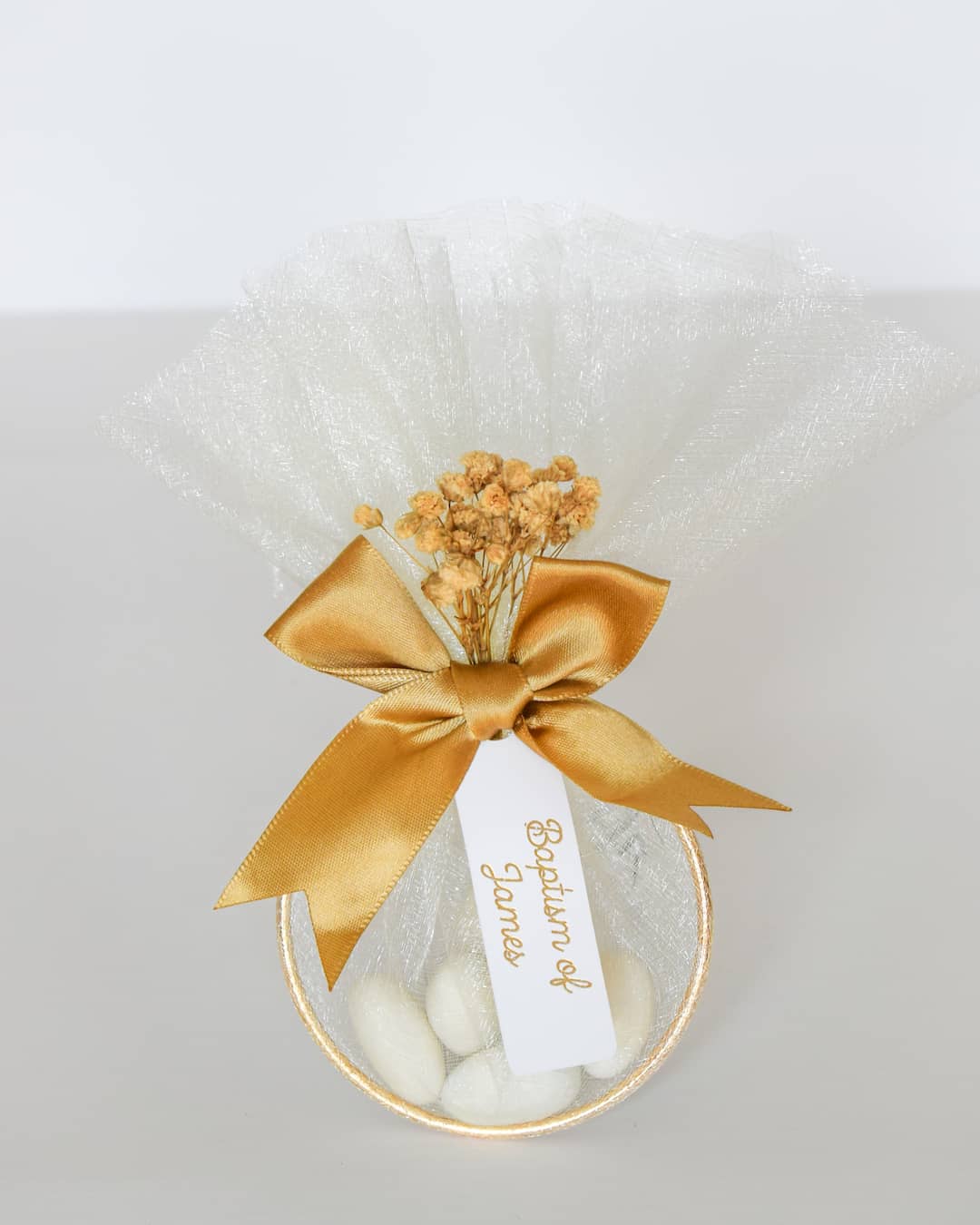 Baptism Christening Favors Personalized Almonds gold