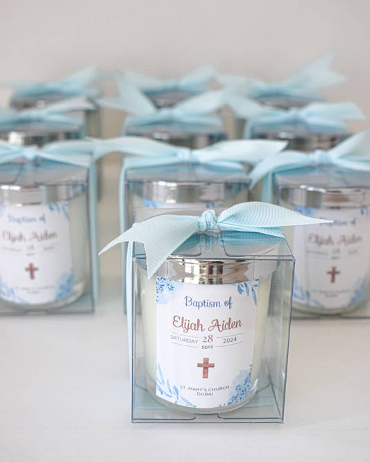 Baby Baptism Favors | Personalized Christening Giveaways | Scented Candles