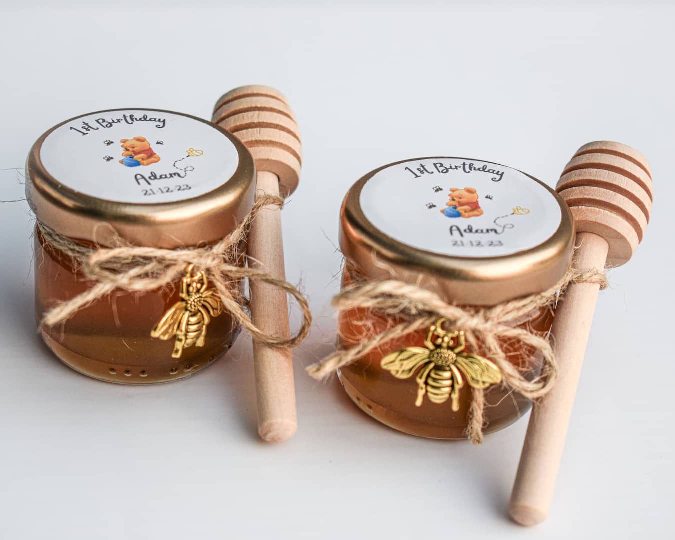 Pooh bear Birthday Party Favors Pure Honey Jars