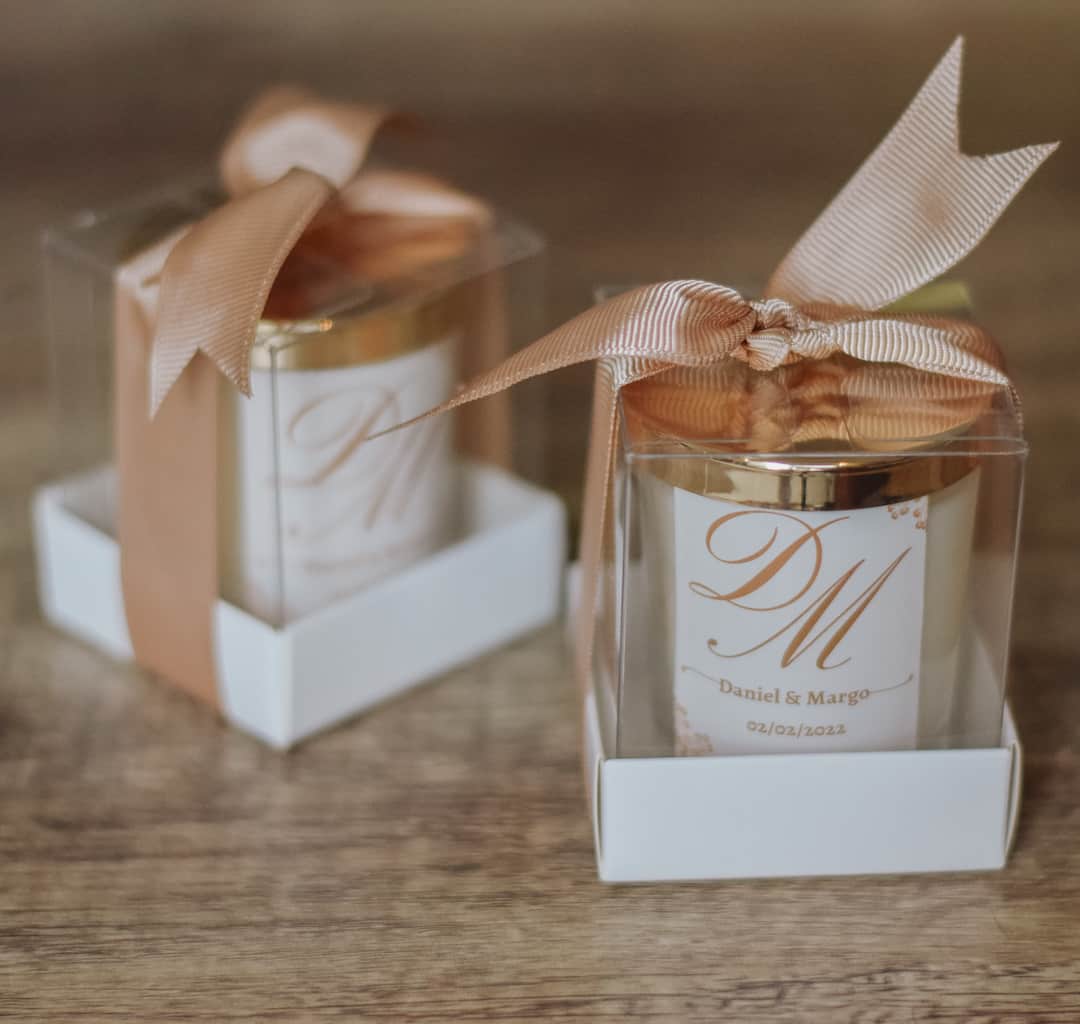 Wedding Party Favors Candles Golden