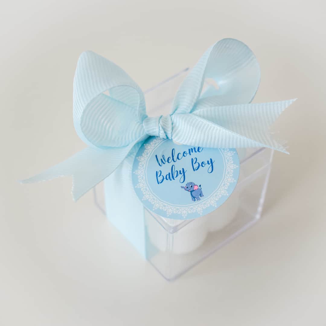 baby blue shower party favors