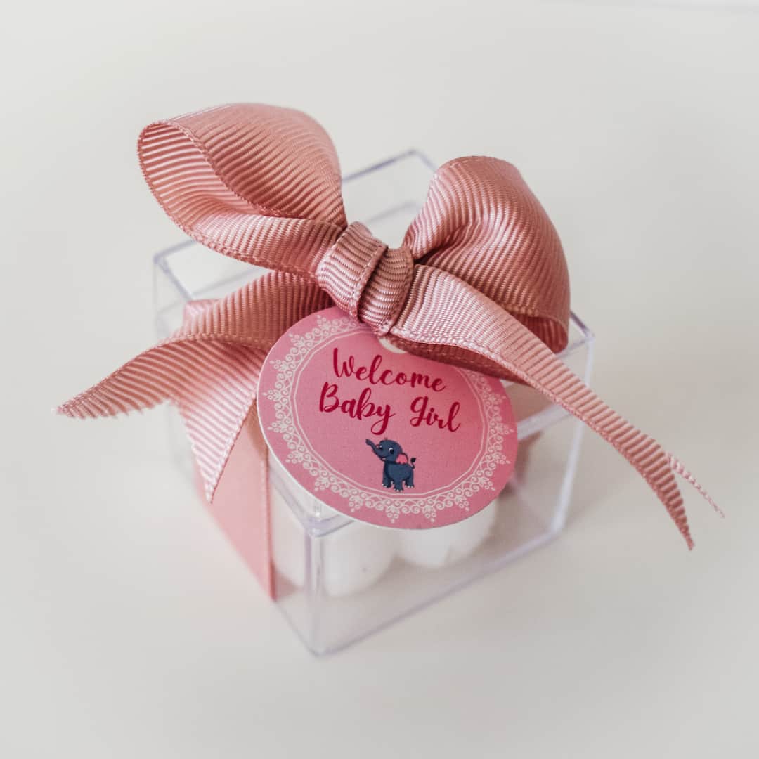 baby pink shower party favors