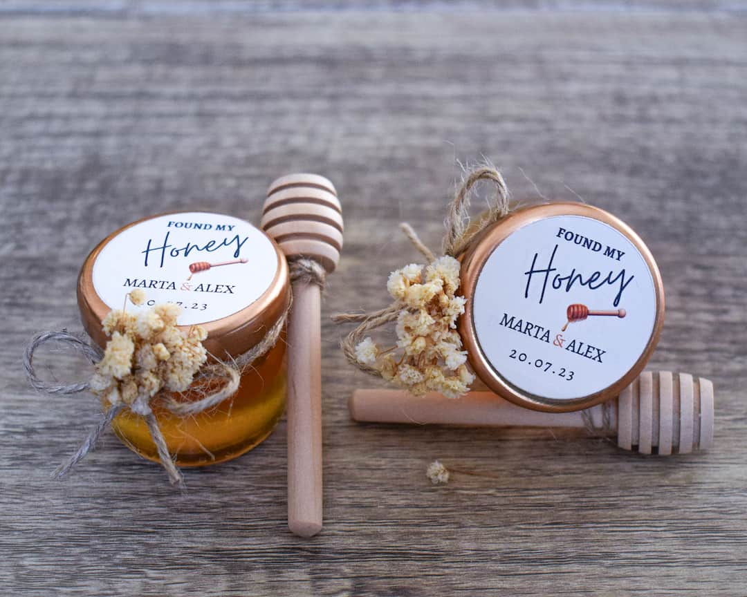 Wedding Party Favors | Personalized Designs Flowers | Pure Honey Jar