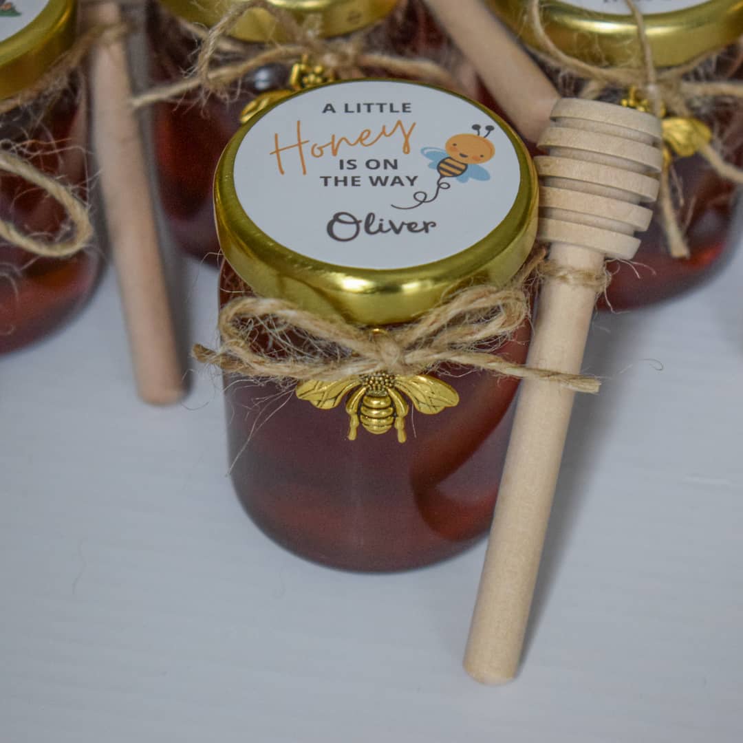 Personalized Baby Boy & Baby Girl Shower Favors Natural Honey Jars