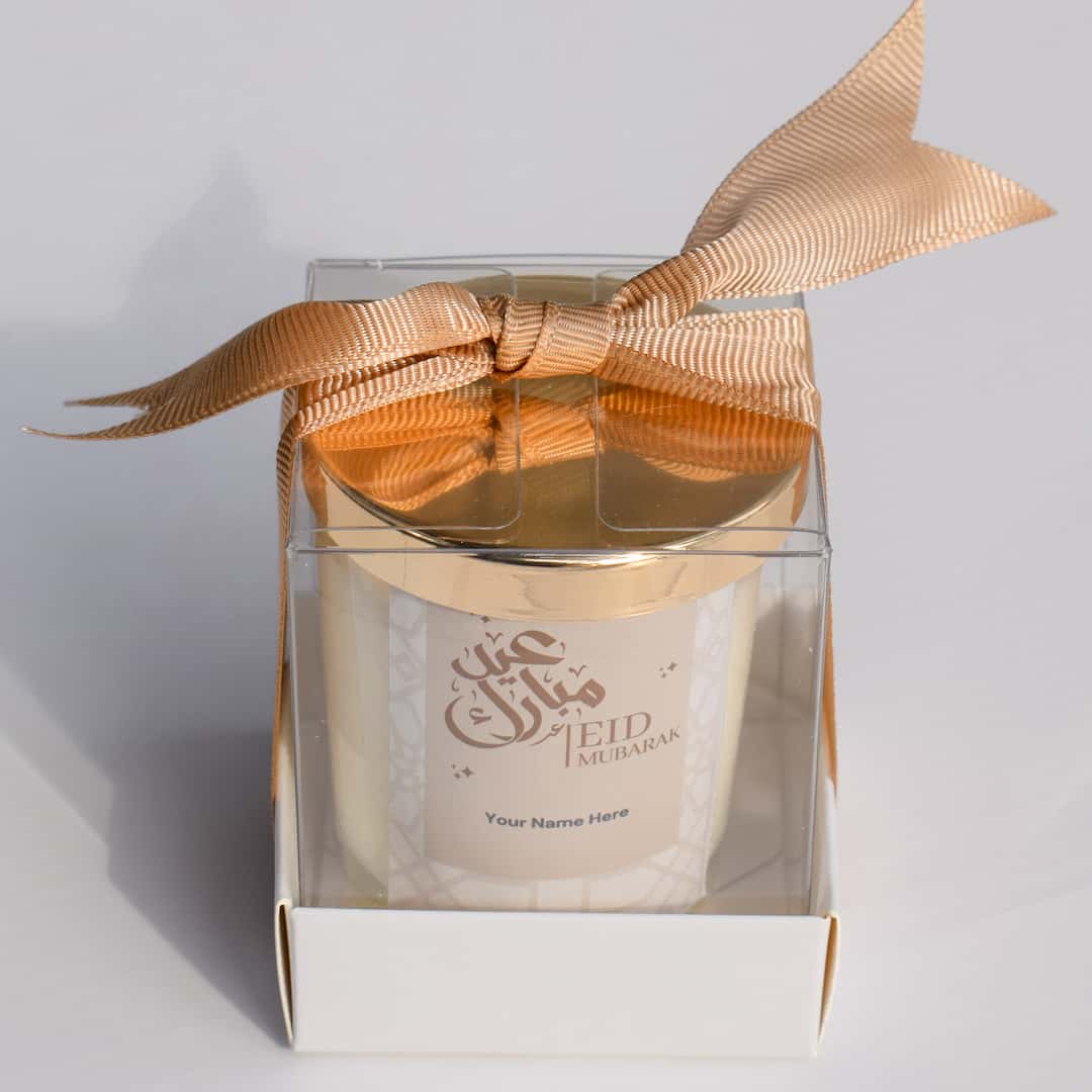 Personalized Eid Mubarak Gifts Favors Scented Candle golden