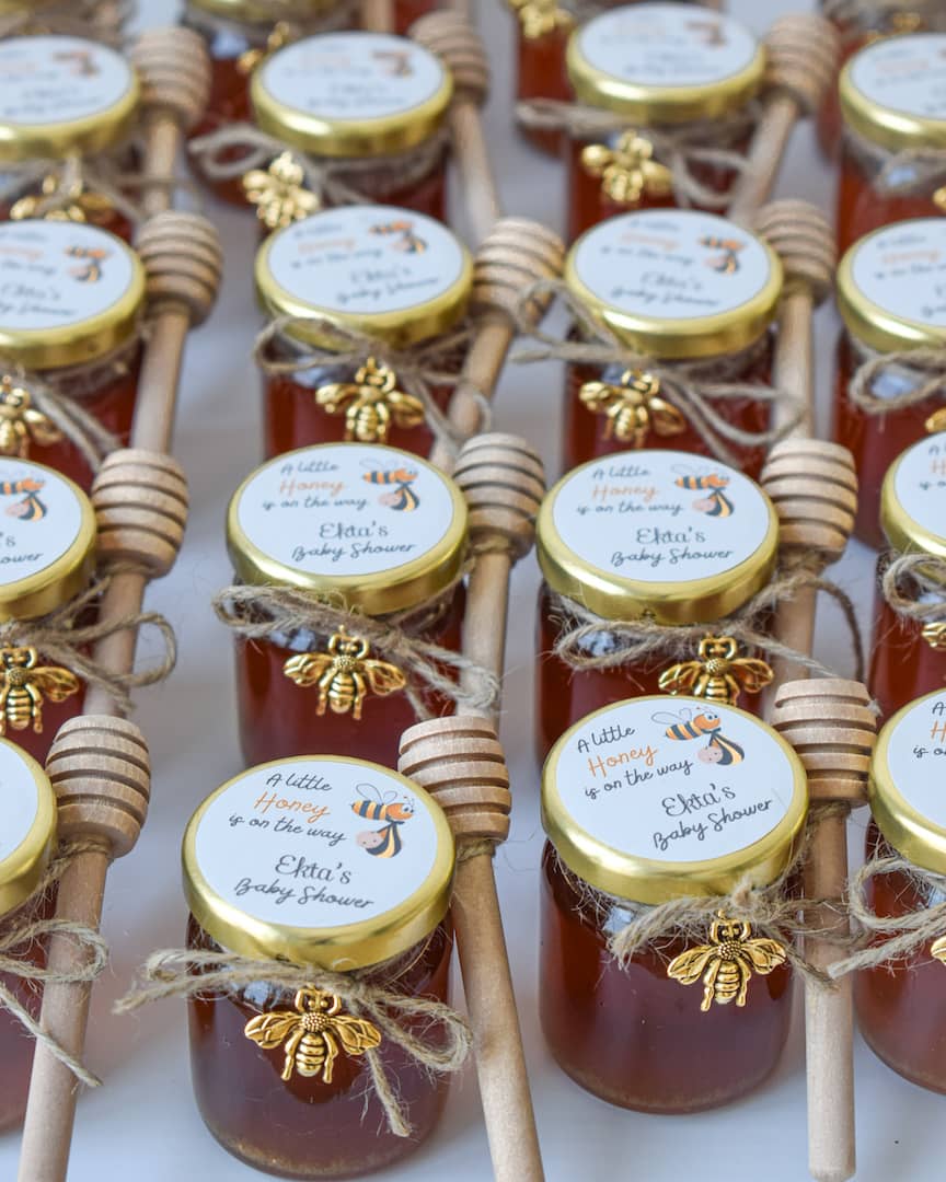 Personalized Baby Boy & Baby Girl Shower Favors Natural Honey Jars