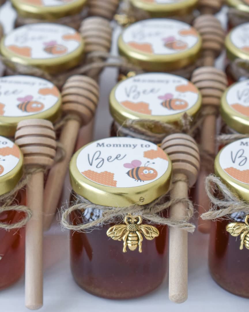 Personalized Baby Boy & Baby Girl Shower Favors Natural Honey Jars