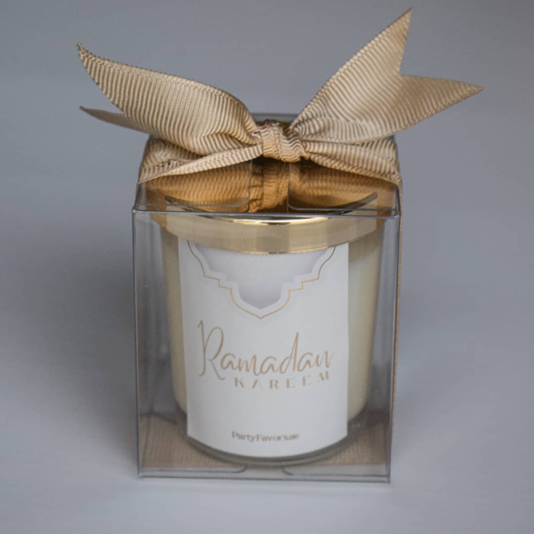 Ramadan Kareem Gifts Giveaways Customized candles golden
