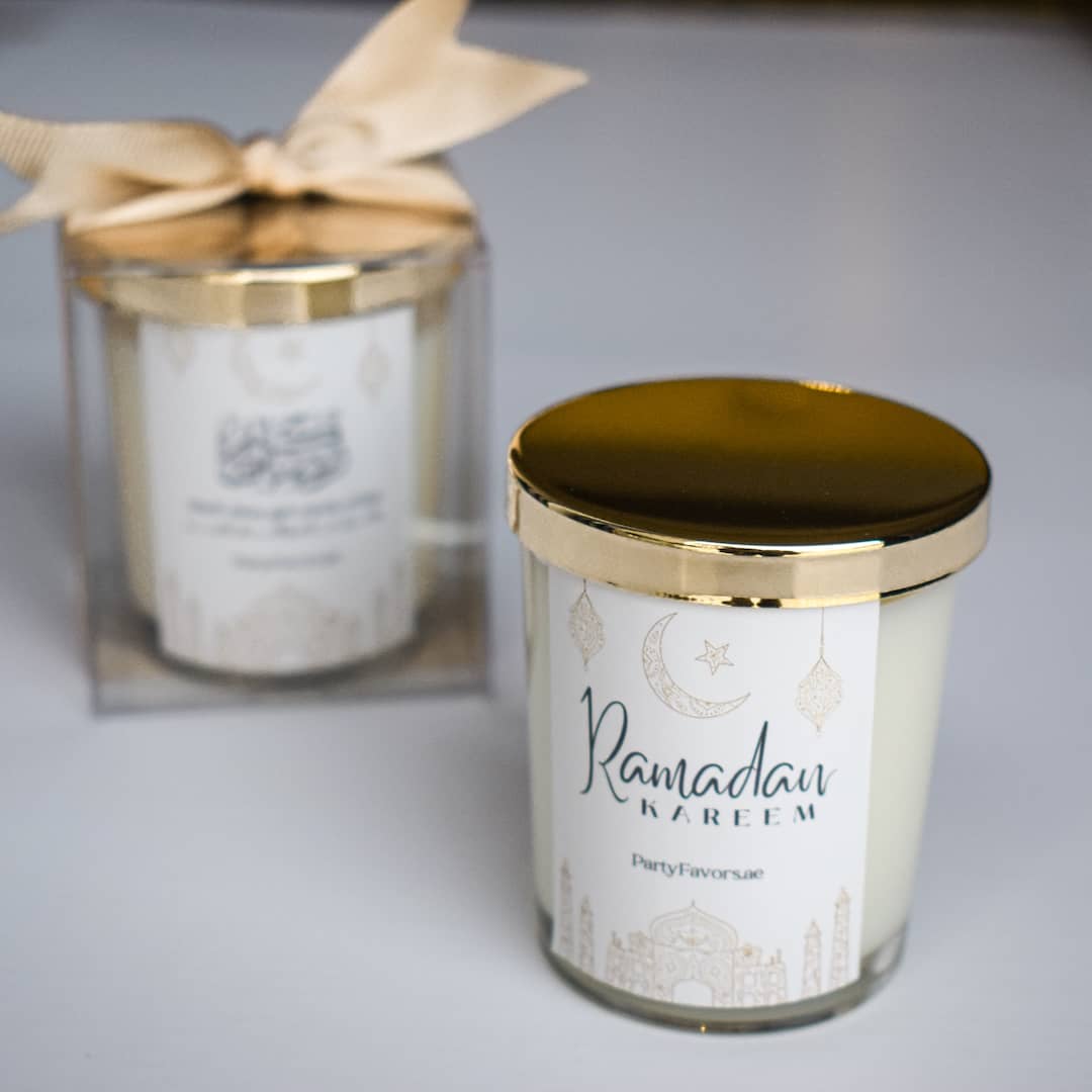 Ramadan Kareem Gifts Giveaways Customized candles in box