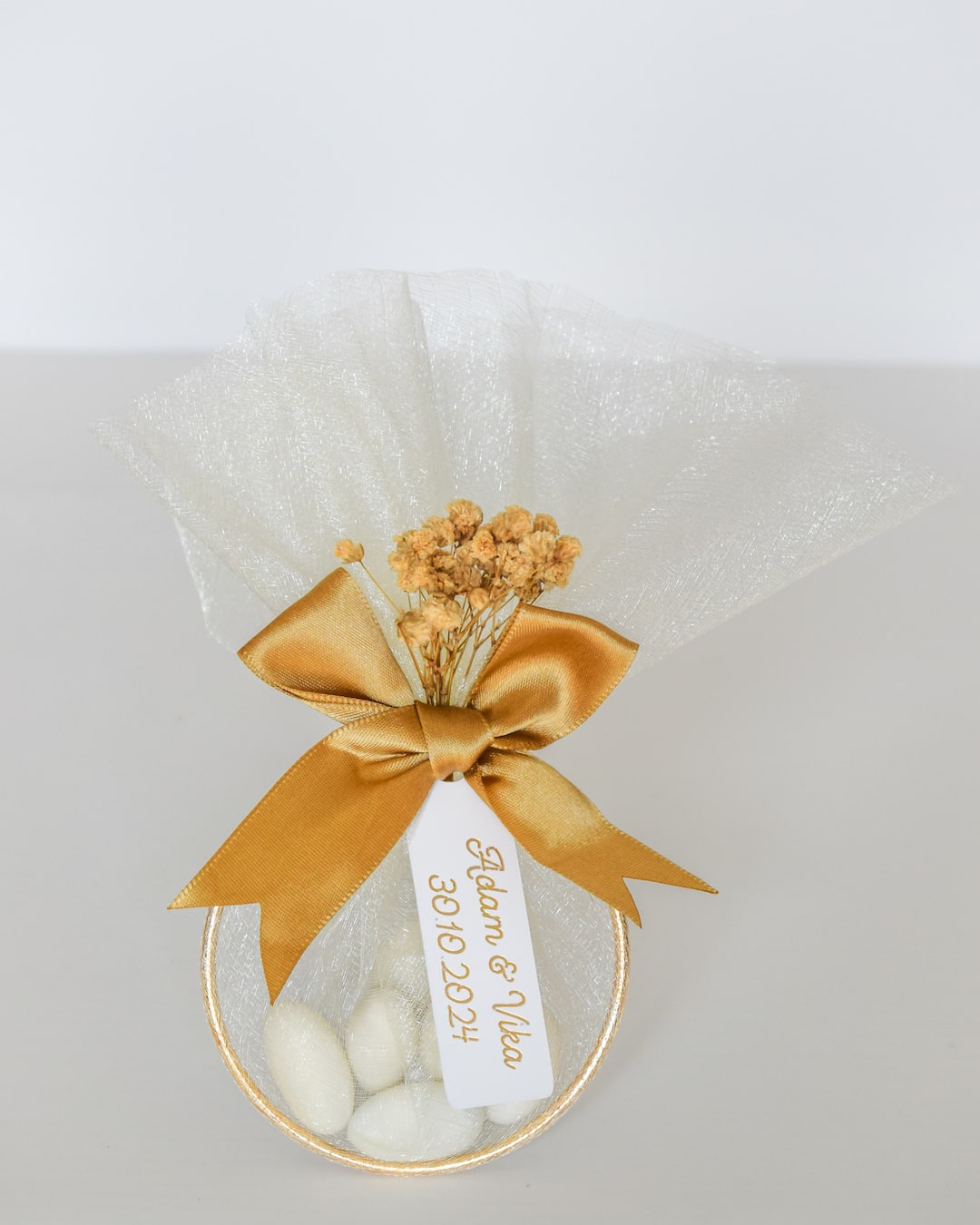 Wedding Favors Personalized Sugar-Coated Almonds gold