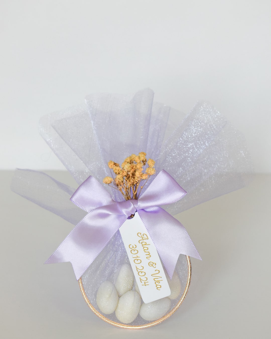 purple Wedding Favors Personalized Sugar-Coated Almonds