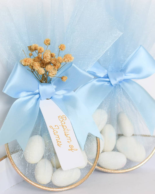 boy blue Baptism Christening Favors Personalized Almonds