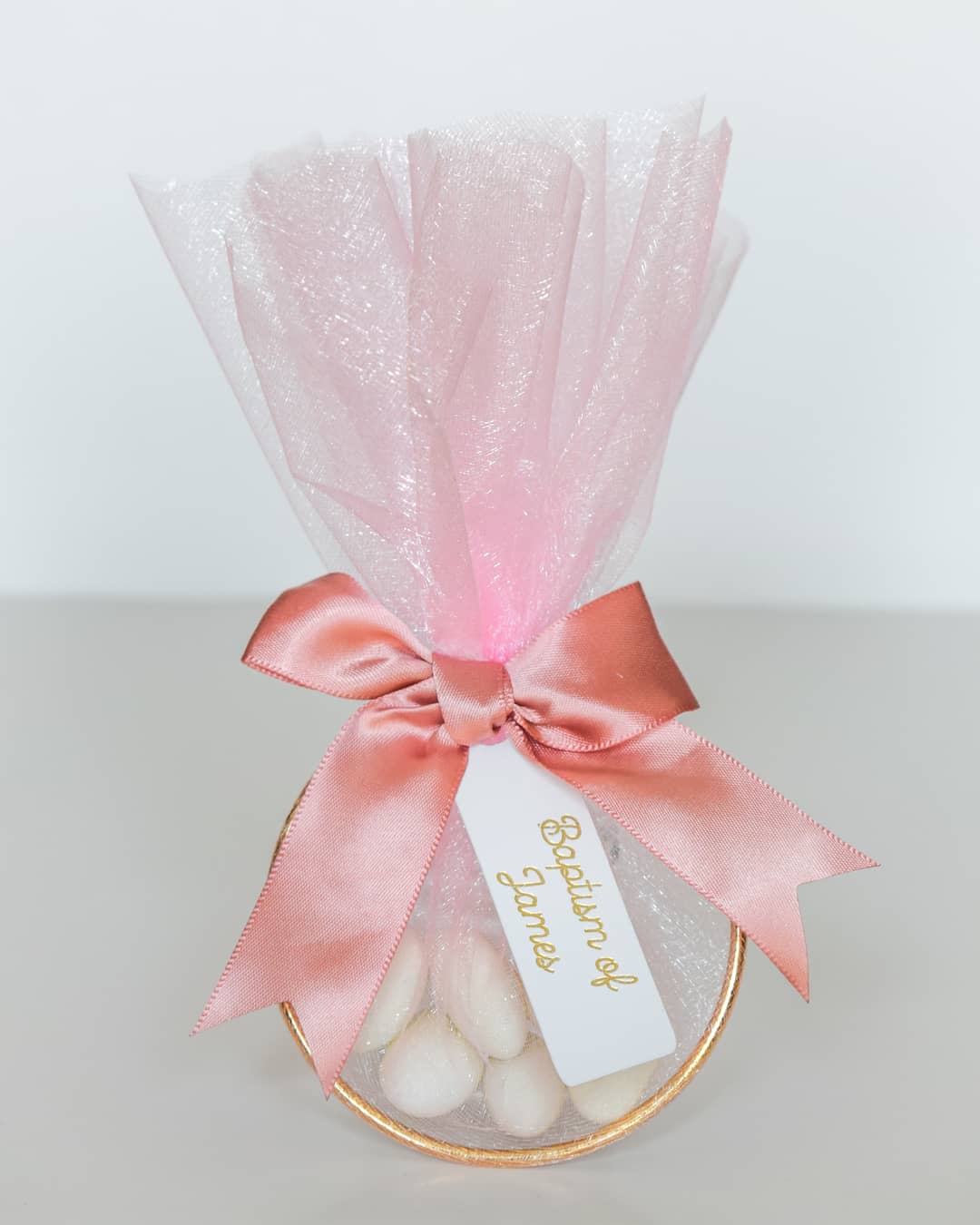 girl pink Baptism Christening Favors Personalized Almonds