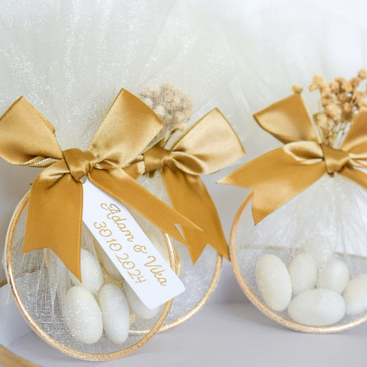 Wedding Favors Personalized Sugar-Coated Almonds golden