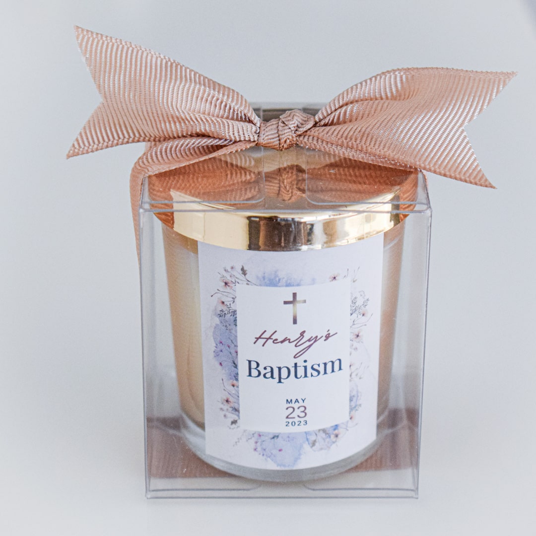 Baby Baptism Favors | Personalized Christening Giveaways | Scented Candles