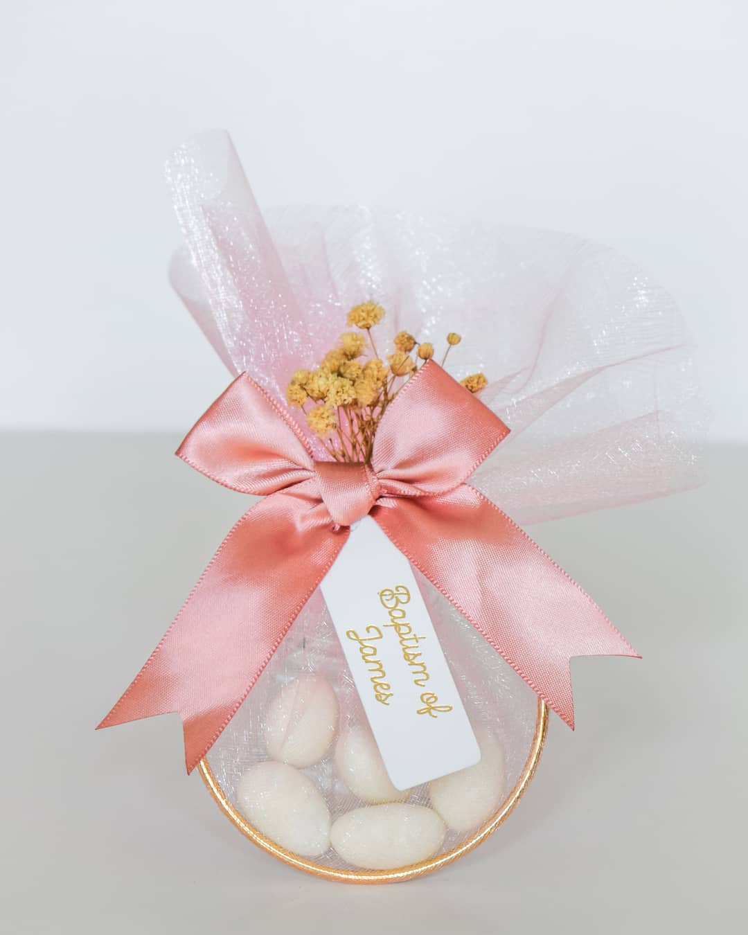 pink Baptism Christening Favors Personalized Almonds