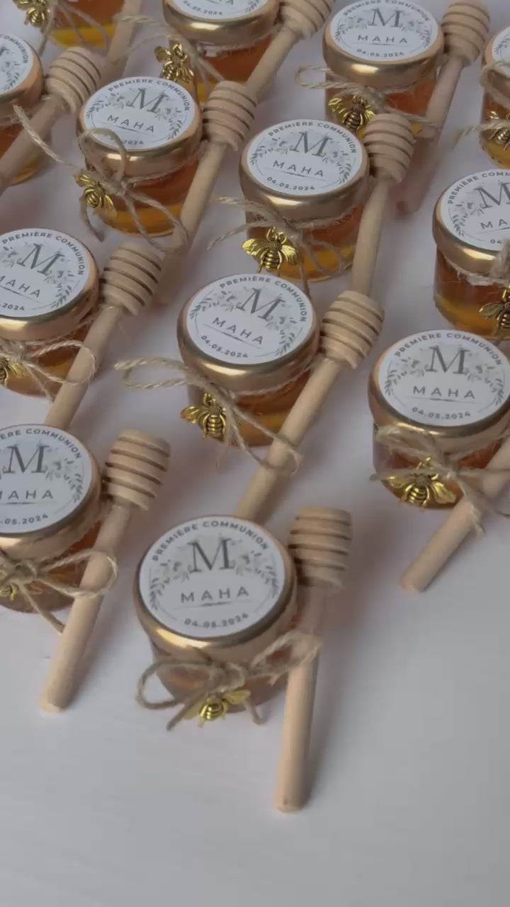 First Communion Favors Personalized Pure Honey Jars