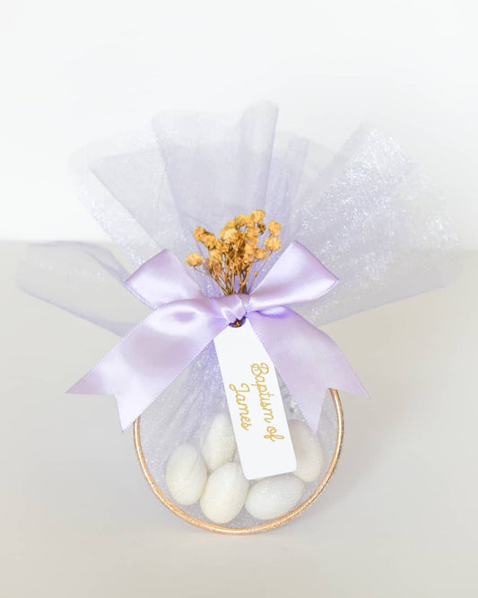 purple Baptism Christening Favors Personalized Almonds