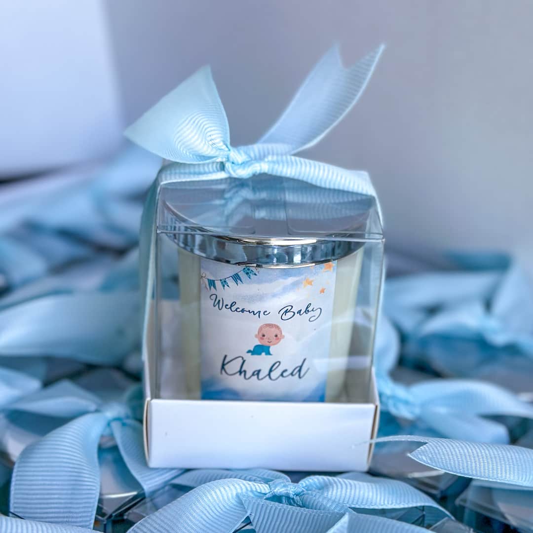 Personalized Blue Baby Boy Shower Party Favor