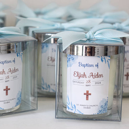 Baby Baptism Favors | Personalized Christening Giveaways | Scented Candles