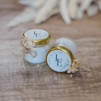 Personalized Scented Candle Jars | Real Dried Flowers | Custom Wedding Favors