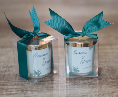 green wedding favors Personalized Scented Candle 