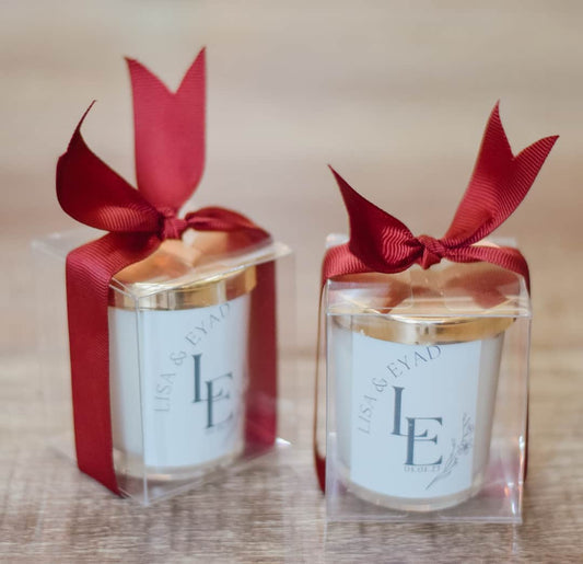 wedding favors Personalized Scented Candle red