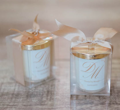 golden wedding favors Personalized Scented Candle 