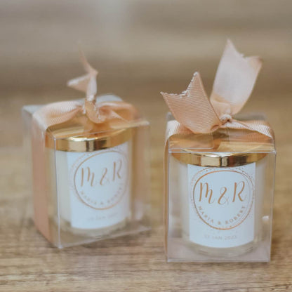 golden wedding favors Personalized Scented Candle 