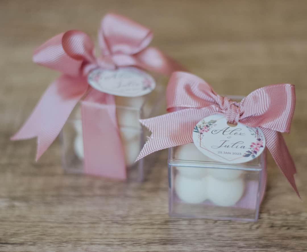 Alex & Julia Customized wedding favors Bubble Candle | Personalized Design And Names