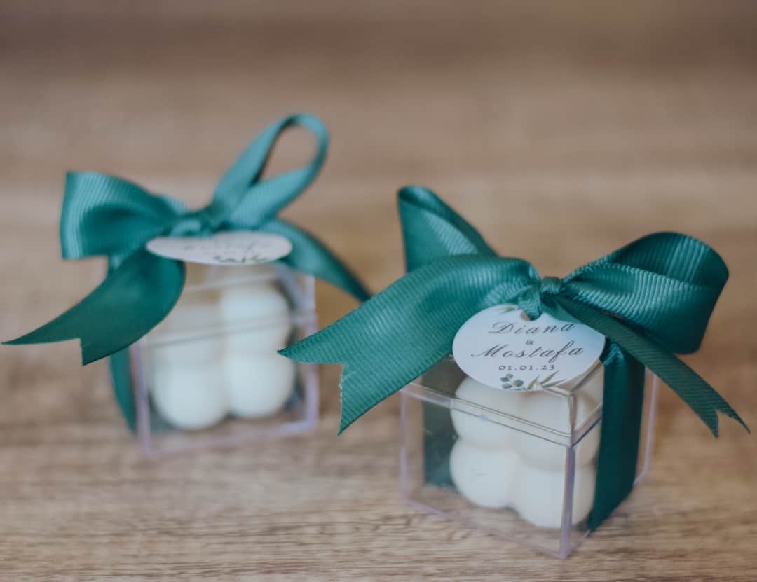 Diana & Mustafa Customized wedding favors Bubble Candle | Personalized Design And Names