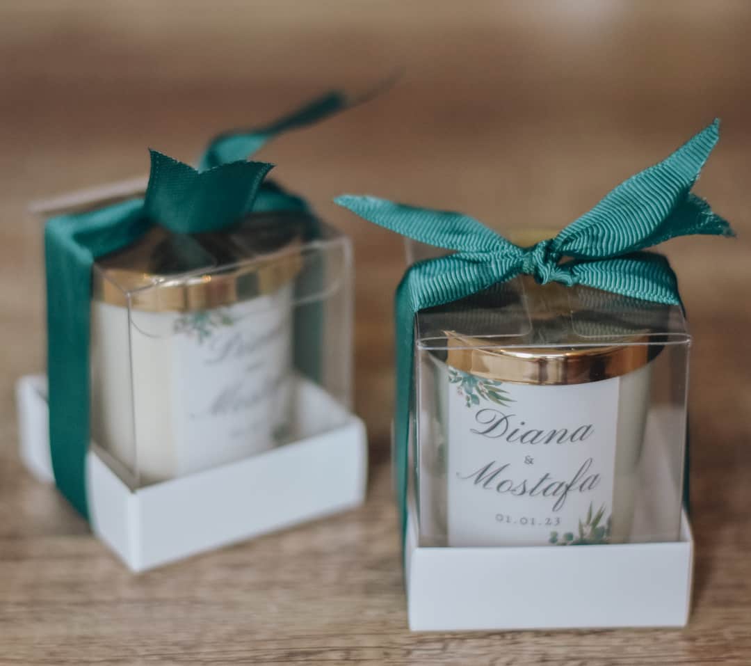 Wedding Party Favors Candles Green