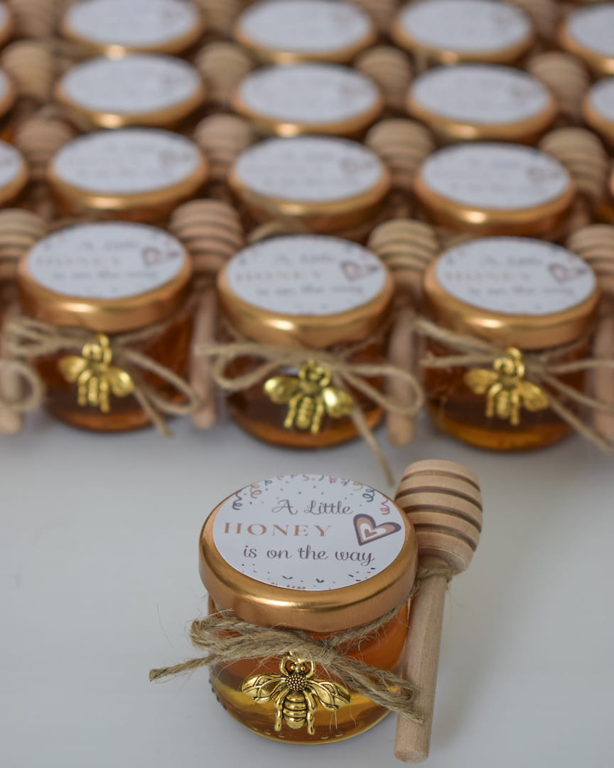 Personalized Baby Boy & Baby Girl Shower Favors Natural Honey Jars