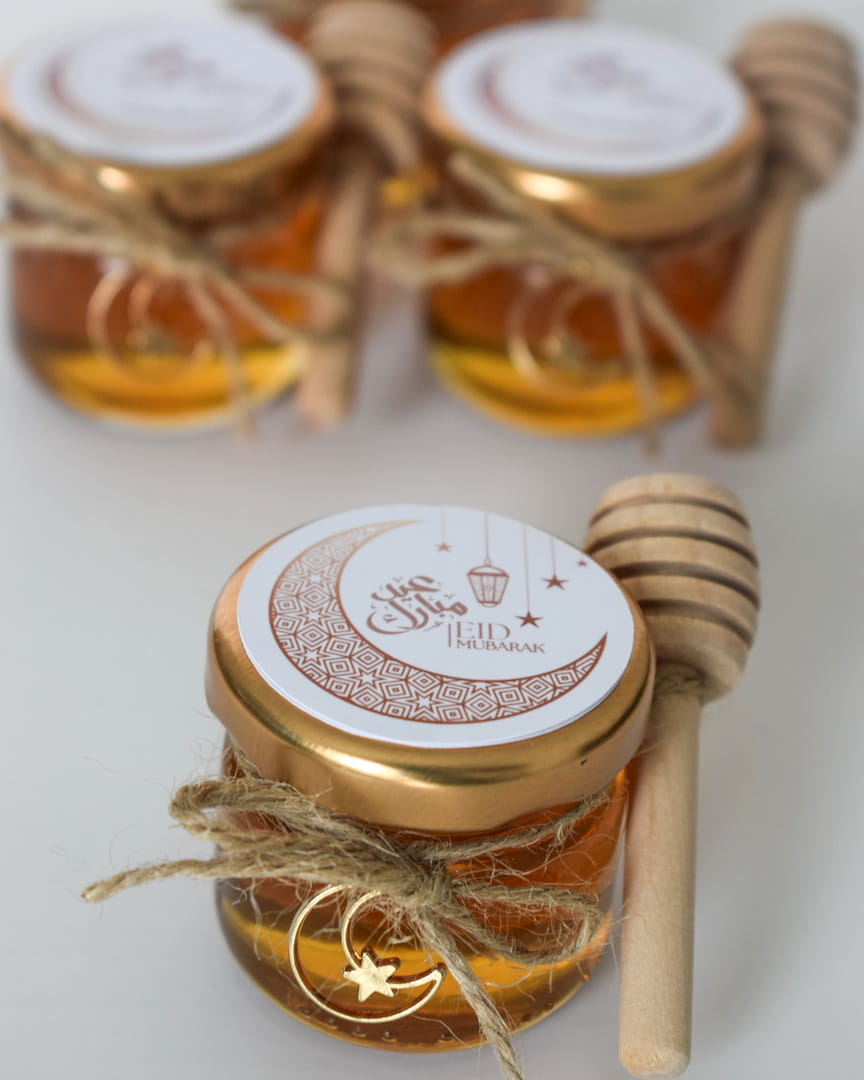 Eid Mubarak Gifts Favors Personalized Pure Honey Jars