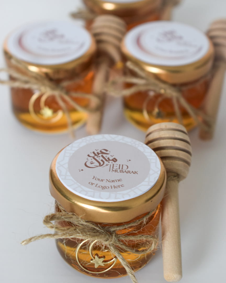 Eid Mubarak Gifts Favors Personalized Pure Honey Jars