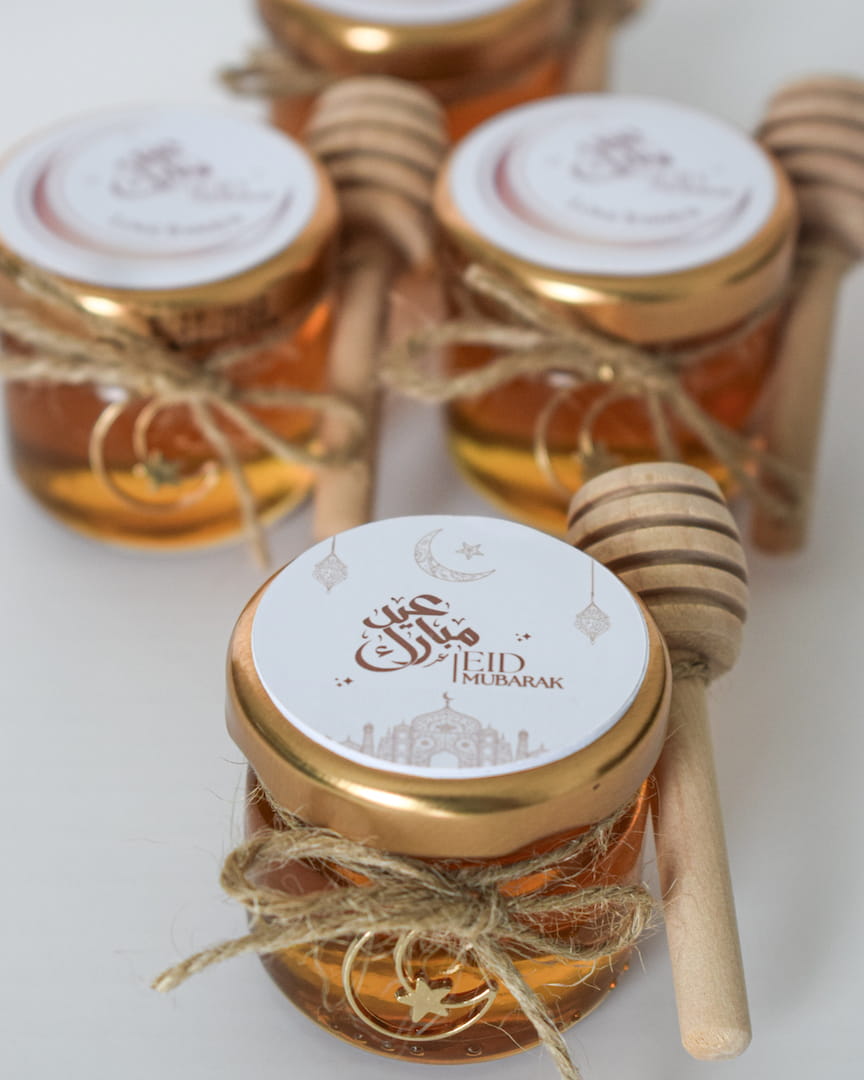 Eid Mubarak Gifts Favors Personalized Pure Honey Jars