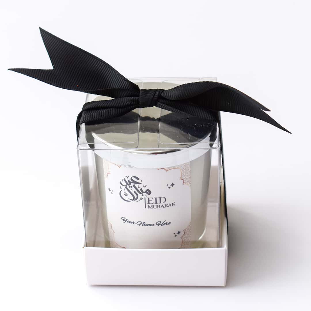 Personalized Eid Mubarak Gifts Favors Scented Candle black