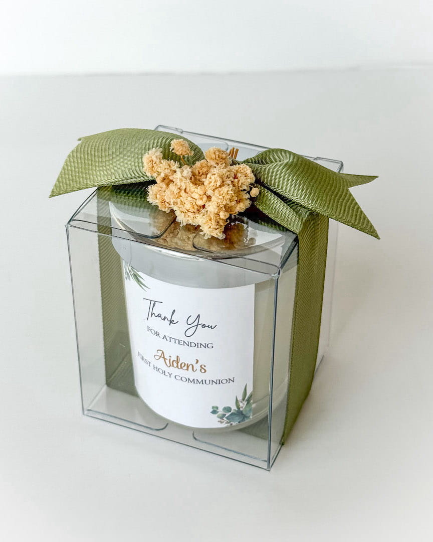 Holly Communion Favors | Personalized Giveaways | Scented Candles
