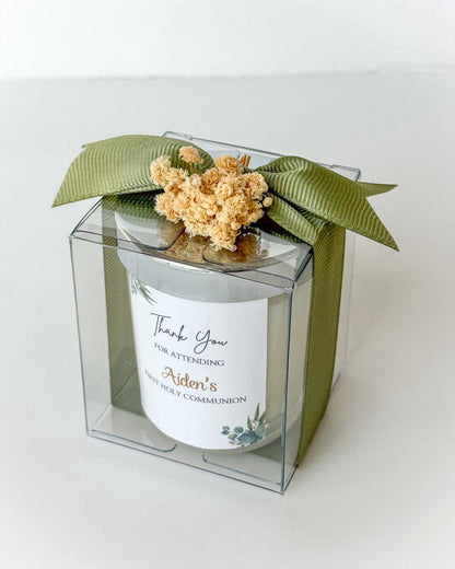 Holly Communion Favors | Personalized Giveaways | Scented Candles