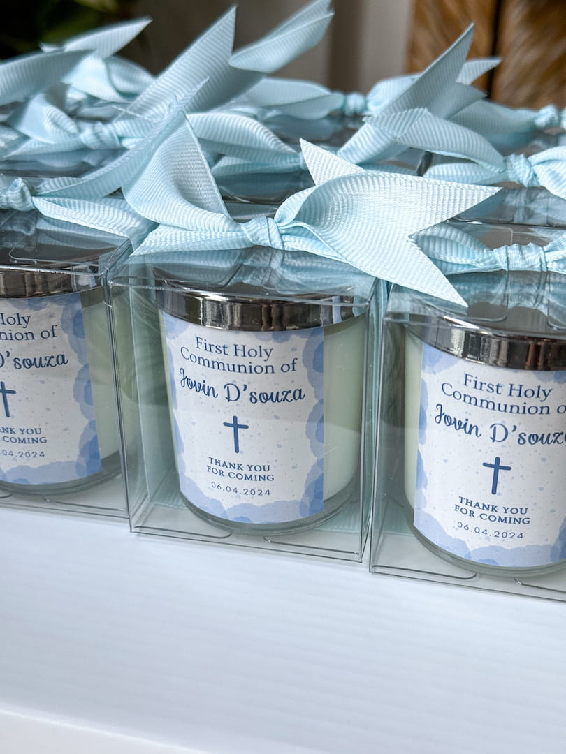 Holly Communion Favors | Personalized Giveaways | Scented Candles