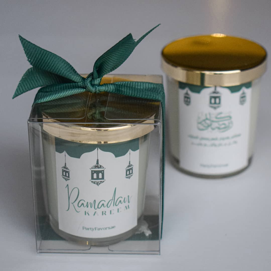 green Ramadan Kareem Gifts Giveaways Customized candles