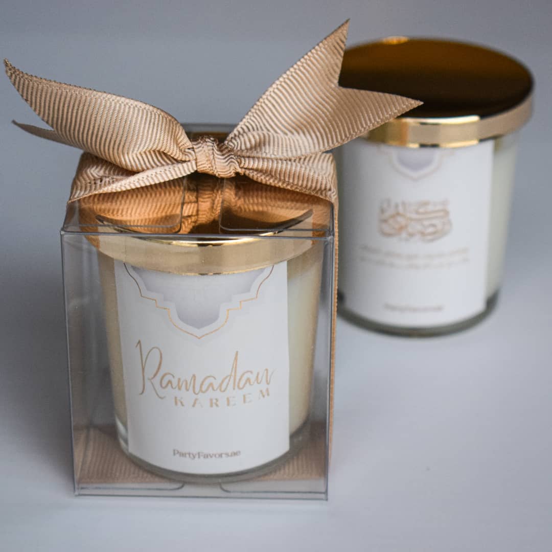 gold Ramadan Kareem Gifts Giveaways Customized candles