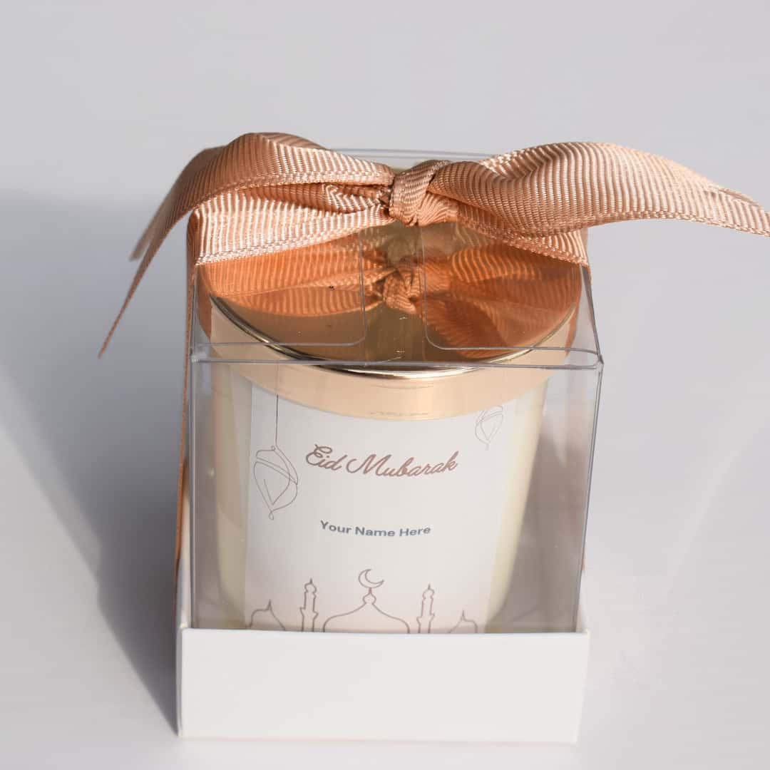 Personalized Eid Mubarak Gifts Favors Scented Candle gold