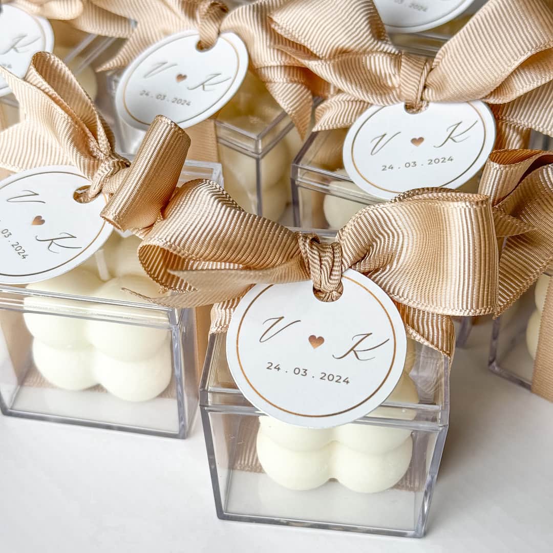 golden Wedding Favors Candles Personalized Designs